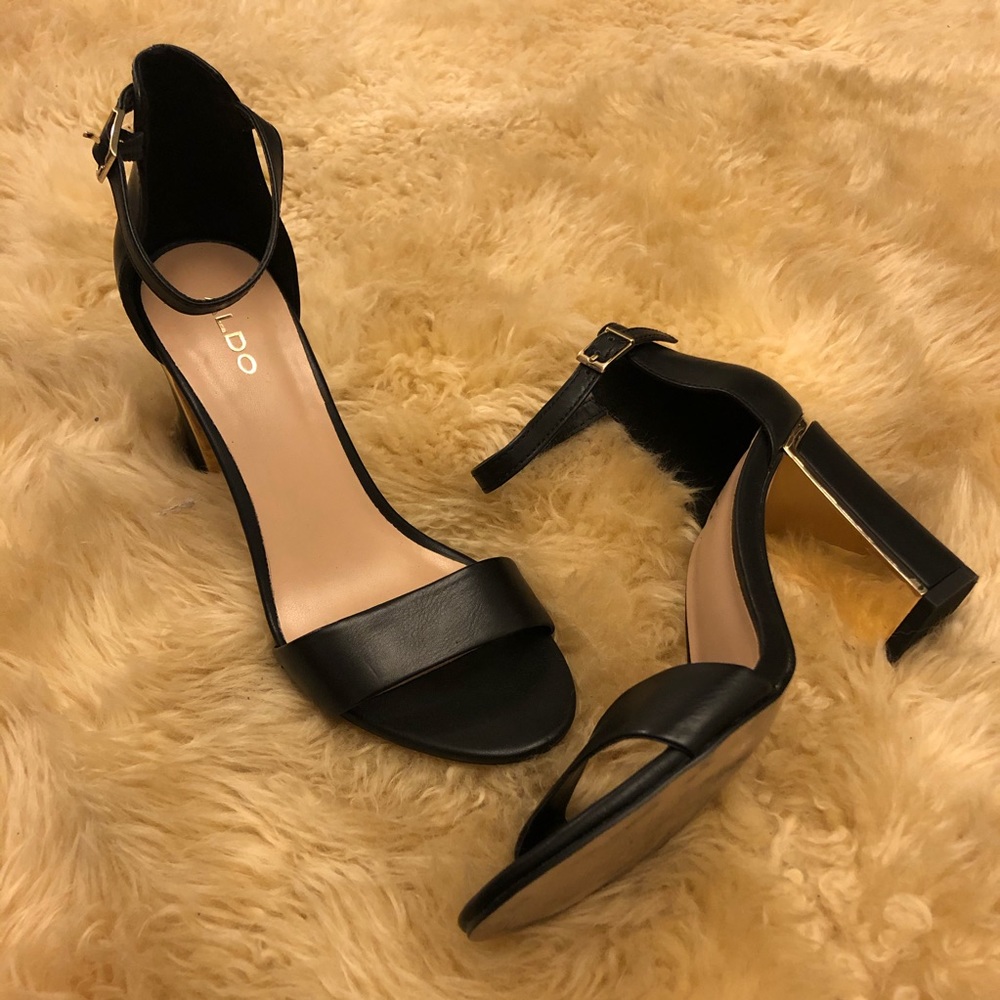 Aldo High-Heeled Block Ankle Strap Sandal